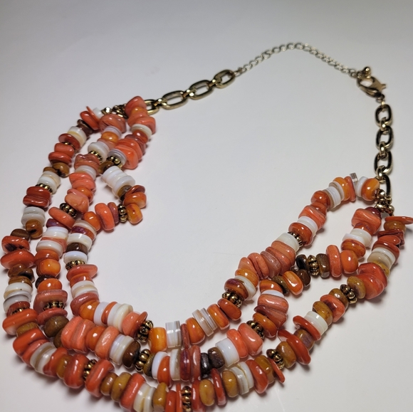 NWOT Free People Riptide Shell Necklace - Paprika - Picture 3 of 3